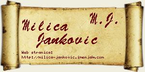 Milica Janković vizit kartica